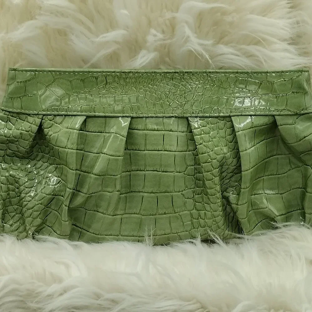 Apt. 9 Crocodile-Embossed Clutch – Lime Green (New with Tags) - Picture 3 of 6